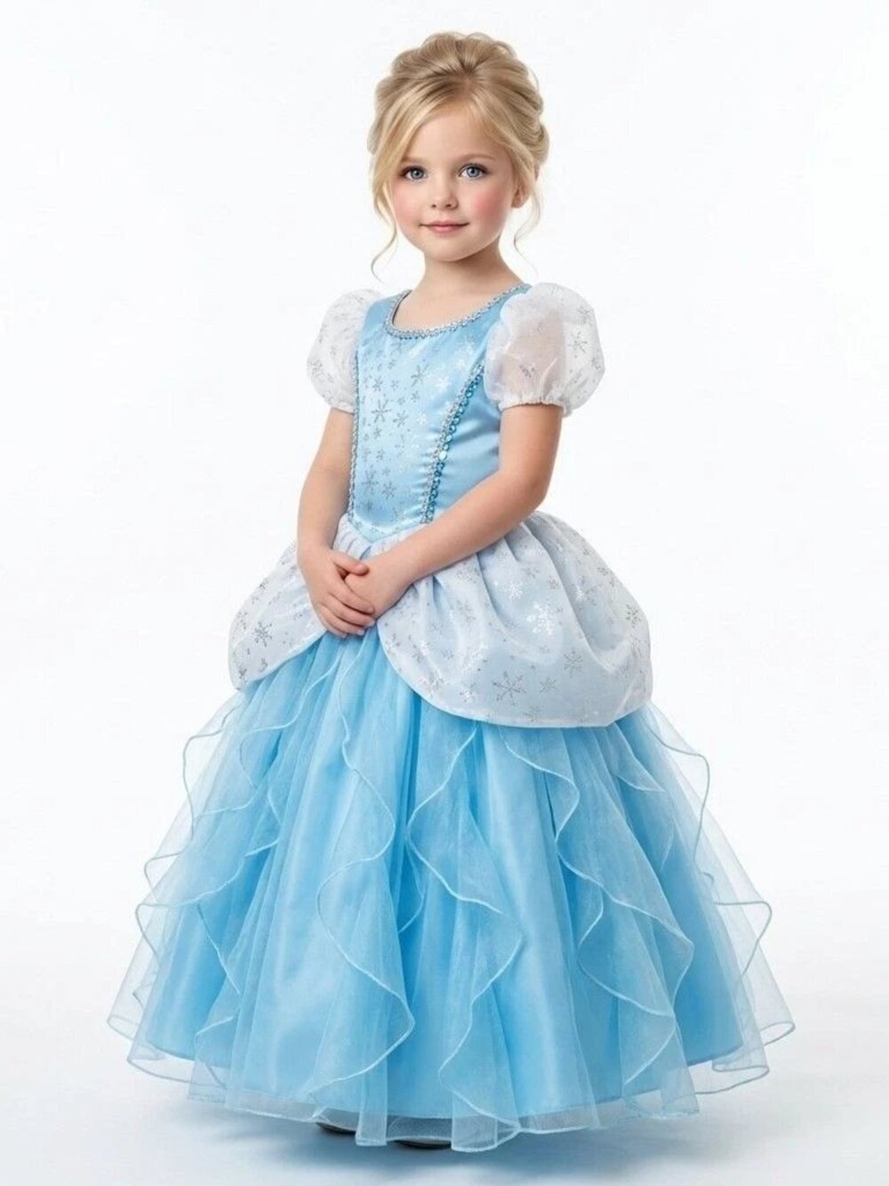 Girls Cinderella Inspired Blue Costume Princess Dress (Size 10)